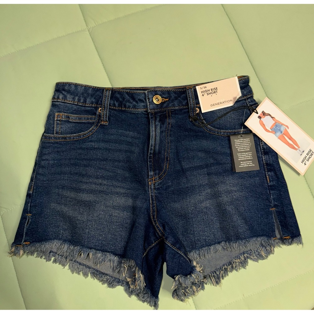 BCBGeneration Womens High Rise 4" Denim Shorts